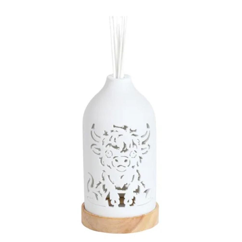 Woodbridge Highland Cow LED Light up Reed Diffuser Extra Image 1